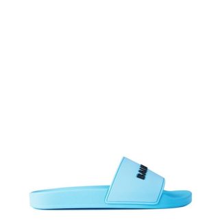 BALENCIAGA Logo Sliders Men Pool Shoes Sky Blue 4001 for sale