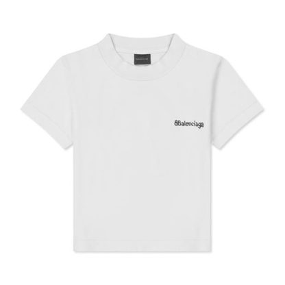 BALENCIAGA Logo T-Shirt Juniors Kids White 9081  for sale