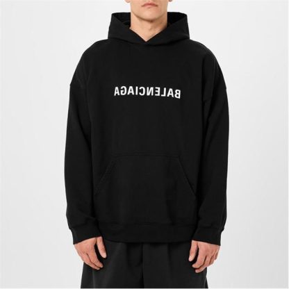 BALENCIAGA Oversized Hoodie Men Black/White  for sale