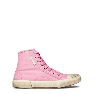 BALENCIAGA Paris High Tops Women Canvas High Pink/Wht 5590 for sale