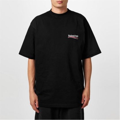 BALENCIAGA Political T-Shirt Men Regular Fit T-Shirts Black for sale