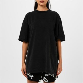 BALENCIAGA Rhinestone Logo T-Shirt Women Black 1073  for sale