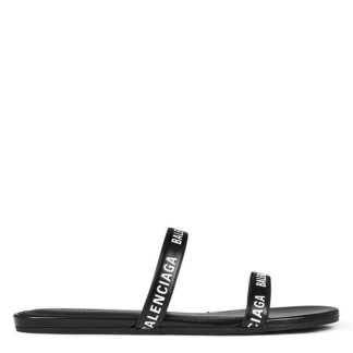 BALENCIAGA Round Flat Sandals Women Black 1090  for sale