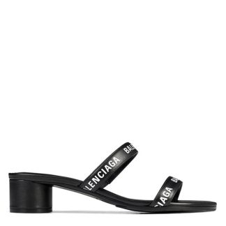 BALENCIAGA Round Heeled Sandals Women Black 1090  for sale