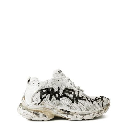 BALENCIAGA Runner Graffiti Trainers Women Wht/Blk 9010  for sale