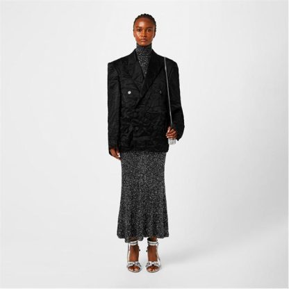 BALENCIAGA Sequinned Long Dress Women Black/Silver  for sale