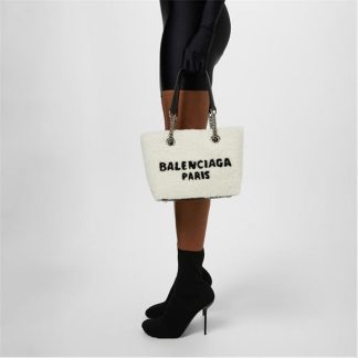 BALENCIAGA Shearling Duty-Free Tote Bag Women Natural  for sale