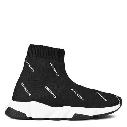 BALENCIAGA Speed 2.0 Logo Trainers Infants Kids Blk/Wht 1015  for sale