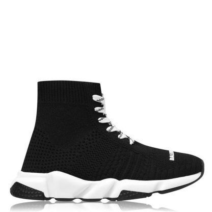 BALENCIAGA Speed Lace Runners Kids Runners Blk/Wht 1015 for sale