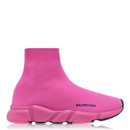 BALENCIAGA Speed Sock Trainers Kids Runners Pink 6910 for sale