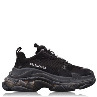 BALENCIAGA Triple S Clear Sole Trainers Women Chunky Trainers Black for sale