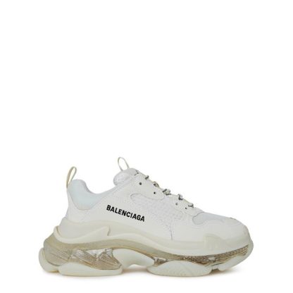 BALENCIAGA Triple S Clear Sole Trainers Women Chunky Trainers Lght Beige 9100 for sale