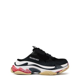 BALENCIAGA Triple S Mules Men Black/White/Red  for sale