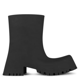 BALENCIAGA Trooper Block Heel Rubber Boots Women Black 1000  for sale