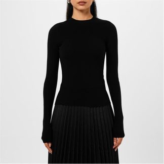 BALENCIAGA Twisted Long Sleeve Top Women Black 1000  for sale