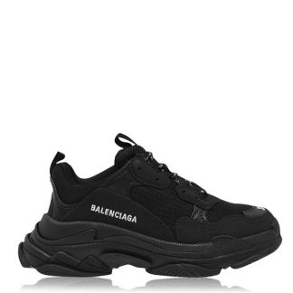 BALENCIAGA Unisex Childs Triple S Trainers Kids Chunky Trainers Black 1000 for sale