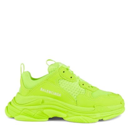 BALENCIAGA Unisex Childs Triple S Trainers Kids Chunky Trainers Fluo Yel 7590 for sale