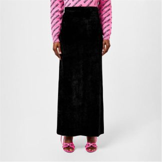 BALENCIAGA Velvet Maxi Skirt Women Black 1000  for sale