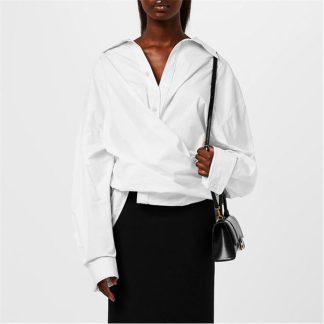 BALENCIAGA Wrap Cotton Shirt Women White 9000  for sale