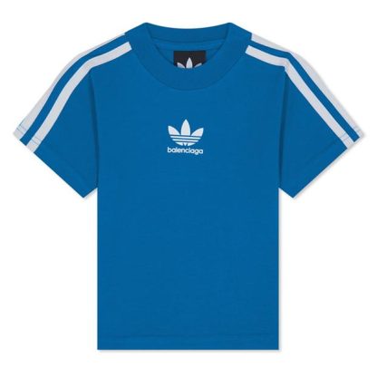 BALENCIAGA X Adidas Juniors Oversized T-Shirt Kids Regular Fit T-Shirts Blue/White for sale