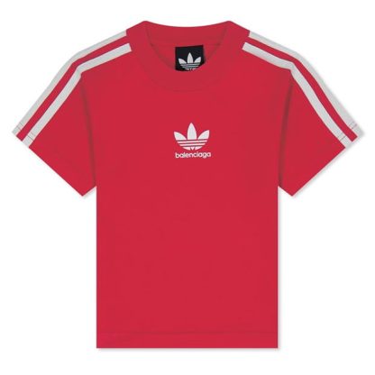 BALENCIAGA X Adidas Juniors Oversized T-Shirt Kids Regular Fit T-Shirts Red/White for sale