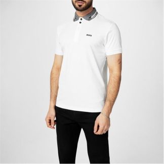 BOSS Boss Paddy 1 10246525 01 Men Short Sleeve Polos White 100 for sale