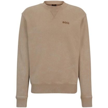 BOSS Boss We Bosslogoraw 10255137 01 Men Crew Sweaters Open Brown for sale