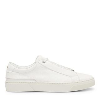 BOSS Gary Grained Leather Trainer Men Low Trainers White 001 for sale