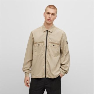 BOSS Lebold Overshirt Men Overshirts Med Beige 263 for sale