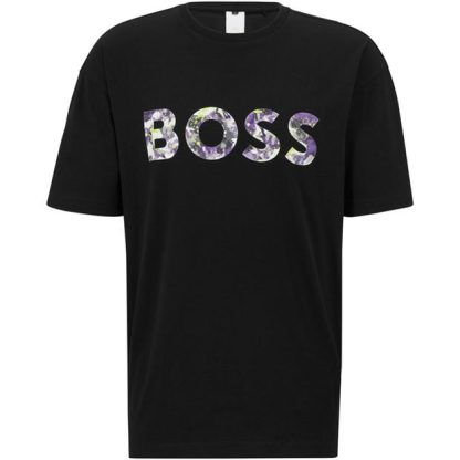 BOSS Lotus Logo T-Shirt Men Black 001  for sale