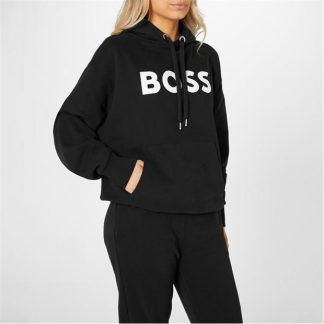 BOSS Organic Cotton Hooded Sweatshirt Women OTH Hoodies Black 001 for sale