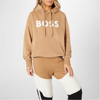 BOSS Organic Cotton Hooded Sweatshirt Women OTH Hoodies Med. Beige 260 for sale