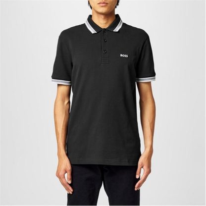 BOSS Paddy Polo Shirt Men Short Sleeve Polos Black 001 for sale