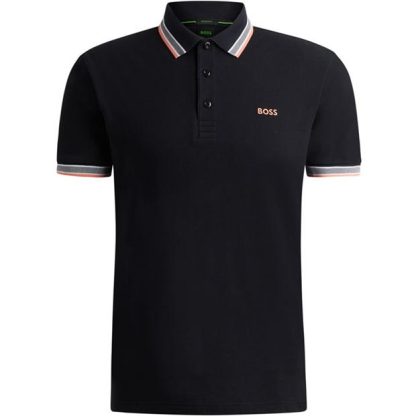 BOSS Paddy Polo Shirt Men Short Sleeve Polos Black 003 for sale