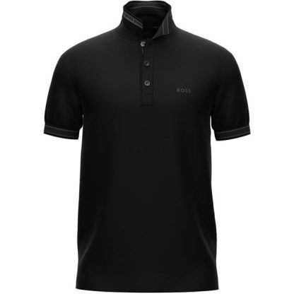 BOSS Paddy Polo Shirt Men Short Sleeve Polos Black 008 for sale