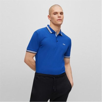 BOSS Paddy Polo Shirt Men Short Sleeve Polos Brght Blu 438 for sale