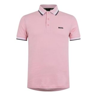 BOSS Paddy Polo Shirt Men Short Sleeve Polos Lt Pst Pink-688 for sale