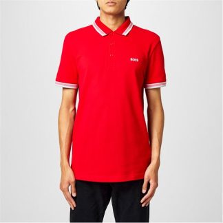 BOSS Paddy Polo Shirt Men Short Sleeve Polos Medium Red 610 for sale