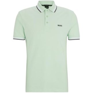 BOSS Paddy Polo Shirt Men Short Sleeve Polos Open Green 388 for sale