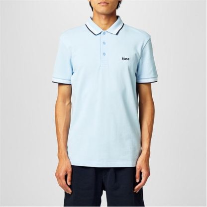 BOSS Paddy Polo Shirt Men Short Sleeve Polos Pas Blue 450 for sale