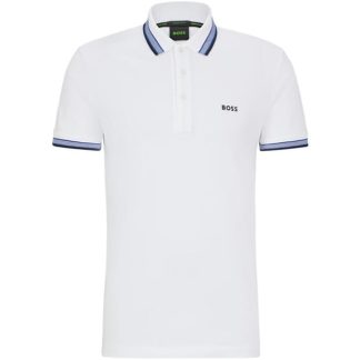 BOSS Paddy Polo Shirt Men Short Sleeve Polos White 108 for sale