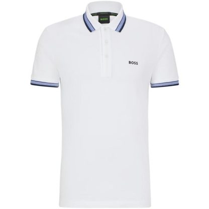 BOSS Paddy Polo Shirt Men Short Sleeve Polos White 108 for sale