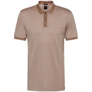 BOSS Peterson Polo Shirt Men Short Sleeve Polos Med Beige 260 for sale