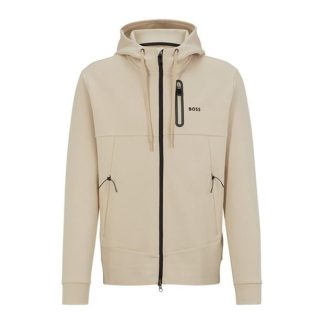 BOSS Sariq Zip Up Hoodie Men Med Beige 269  for sale