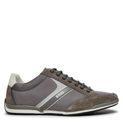 BOSS Saturn Mesh Trainers Men Low Trainers Grey/Wht for sale