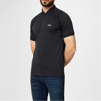 BOSS Technical Zip Polo Shirt Men Dark Blue 402  for sale