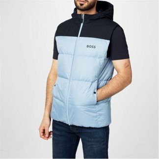 BOSS V-Hamar1 Hooded Gilet Men Open Blue 498  for sale