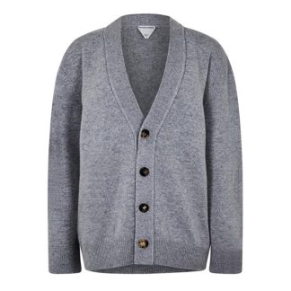 BOTTEGA VENETA Cashmere Cardigan Women Light Grey  for sale