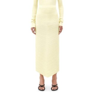 BOTTEGA VENETA Cotton Rib Midi Skirt Women Pineapple  for sale