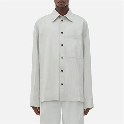 BOTTEGA VENETA Cotton Silk Shirt Men Cloud  for sale